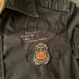 Black Embroidered Button-Up Shirt